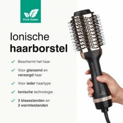 Vivid Green 3-in-1 Ionische Fohnborstel Met Keramische Coating - Lang/kort/Stijl/Krullen - 1000W - Zwart/Goud -Babyliss Shop 550x550 373