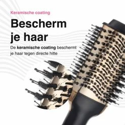 Vivid Green 3-in-1 Ionische Fohnborstel Met Keramische Coating - Lang/kort/Stijl/Krullen - 1000W - Zwart/Goud -Babyliss Shop 550x550 375