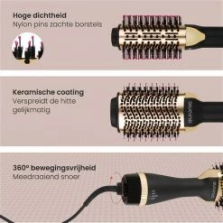 Auronic 3-in-1 F?hnborstel Rond - Keramische Magic Brush - Lang/Kort/Stijl/Krullen - 1000W - Zwart/Goud -Babyliss Shop 550x550 38