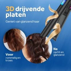 Woodoro Draadloze 2-in-1 Stijltang En Krultang ? Wave & Golvenkrultang ? Keramische Platen - Fer ? Lisser - Zwart -Babyliss Shop 550x550 383