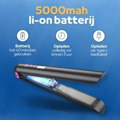 Woodoro Draadloze 2-in-1 Stijltang En Krultang ? Wave & Golvenkrultang ? Keramische Platen - Fer ? Lisser - Zwart -Babyliss Shop 550x550 386