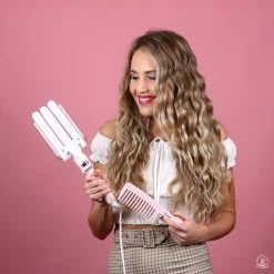 Bomb? Waver - Wafeltang - Golvenkrultang - Beach Waves - 25mm Baby Pink -Babyliss Shop 550x550 389