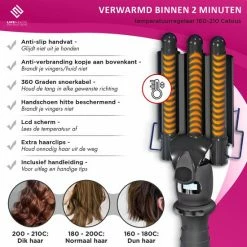 LifeNeeds Wafeltang Haar - Golvenkrultang - Beach Waves - Waver - 25 Mm - Kam, Handschoen En Haarclips -Babyliss Shop 550x550 398