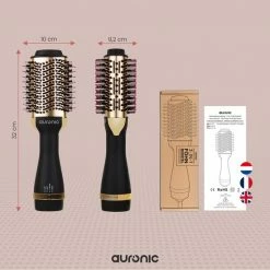 Auronic 3-in-1 F?hnborstel Rond - Keramische Magic Brush - Lang/Kort/Stijl/Krullen - 1000W - Zwart/Goud -Babyliss Shop 550x550 40