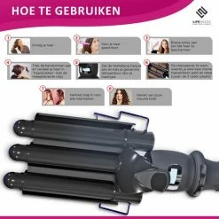 LifeNeeds Wafeltang Haar - Golvenkrultang - Beach Waves - Waver - 25 Mm - Kam, Handschoen En Haarclips -Babyliss Shop 550x550 402
