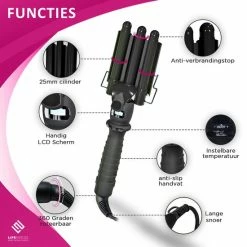 LifeNeeds Wafeltang Haar - Golvenkrultang - Beach Waves - Waver - 25 Mm - Kam, Handschoen En Haarclips -Babyliss Shop 550x550 403