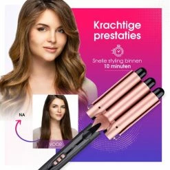 Keramische Krultang Met Opzetstukken Wafeltang Waver Golvenkrultang - Curling Iron - 9 Tot 32mm - Meerdere Kleuren - RAVEG -Babyliss Shop 550x550 408