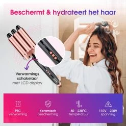Keramische Krultang Met Opzetstukken Wafeltang Waver Golvenkrultang - Curling Iron - 9 Tot 32mm - Meerdere Kleuren - RAVEG -Babyliss Shop 550x550 410