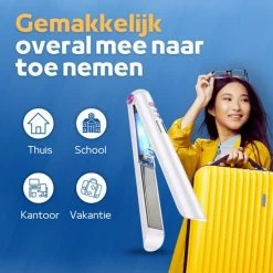Woodoro Draadloze 2-in-1 Stijltang En Krultang – Wave & Golvenkrultang – Keramische Platen - Fer à Lisser - Wit -Babyliss Shop 550x550 417
