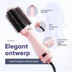 Vanilon 5-in-1 Föhnborstel - Ionische Multistyler - 1.000W - Black Friday 2022 - Krulborstel/Fohnborstel - Large - Roze -Babyliss Shop 550x550 439