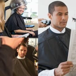 Merkloos Kapmantel ? Kappersmantel ? Waterbestendige Kapperscape ? Geschikt Voor Haren Knippen/Wassen/Verzorgen/Verven ? Thuis Of Salon - Voor Volwassenen En Kinderen ? 140 X 120 Cm ? Unisex ? Man/Vrouw - Zwart -Babyliss Shop 550x550 465