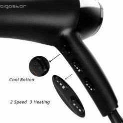 Aigostar Monique 32HIE - Föhn Met Diffuser Krullen/ Haardroger - 2400W - Zwart -Babyliss Shop 550x550 506