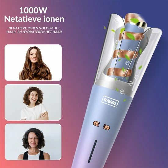 Automatische Krultang Keramische Haarkruller Hair Curler ? Meerdere Kleuren ? Blauw/Roze - RAVEG 5 Automatische Krultang Keramische Haarkruller Hair Curler ? Meerdere Kleuren ? Blauw/Roze - RAVEG - Afbeelding 5