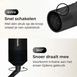 Tutabelle Airwrap - 6 In 1 Haarstyler - Trendy Airstyler - Multistyler - Airwrap Krultang - Krulborstel - Hairstyler - Fohnborstel - Stijltang - Zwart -Babyliss Shop 550x550 539