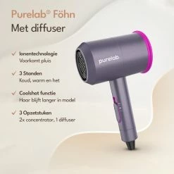 Purelab F?hn Met Diffuser - Ionische Haardroger - 3 Standen - Zwart -Babyliss Shop 550x550 6