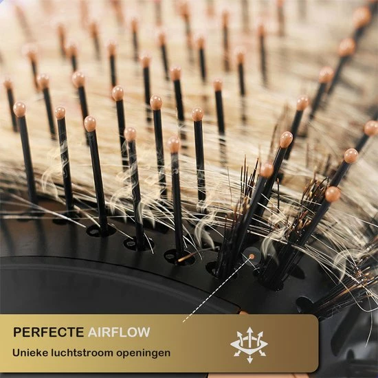 AG Store AG110 Luxe 3-in-1 Fohnborstel - Goud - Keramische Fohnborstels - Inclusief Travelbag, 12 Kleefrollen & 12 Haarclips - Ronde Borstel - 1000w - Krulborstel - Magic Brush - Lang/Kort/Stijl/Krullen Zwart 3 AG Store AG110 Luxe 3-in-1 Fohnborstel - Goud - Keramische Fohnborstels - Inclusief Travelbag, 12 Kleefrollen & 12 Haarclips - Ronde Borstel - 1000w - Krulborstel - Magic Brush - Lang/Kort/Stijl/Krullen Zwart - Afbeelding 3