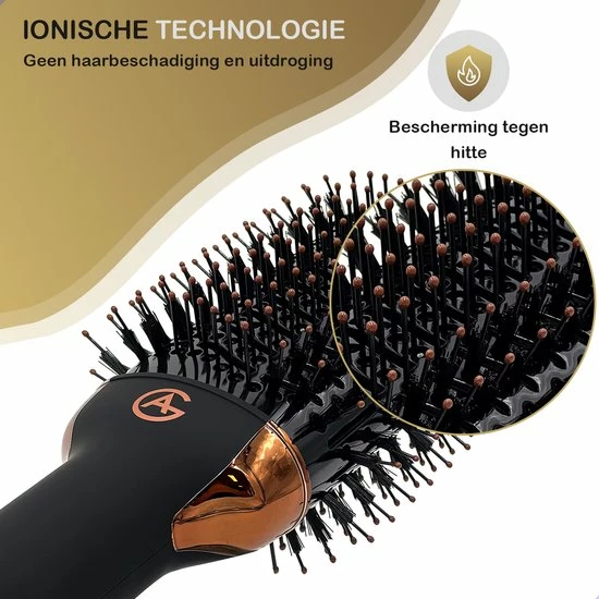 AG Store AG110 Luxe 3-in-1 Fohnborstel - Goud - Keramische Fohnborstels - Inclusief Travelbag, 12 Kleefrollen & 12 Haarclips - Ronde Borstel - 1000w - Krulborstel - Magic Brush - Lang/Kort/Stijl/Krullen Zwart 14 AG Store AG110 Luxe 3-in-1 Fohnborstel - Goud - Keramische Fohnborstels - Inclusief Travelbag, 12 Kleefrollen & 12 Haarclips - Ronde Borstel - 1000w - Krulborstel - Magic Brush - Lang/Kort/Stijl/Krullen Zwart - Afbeelding 14