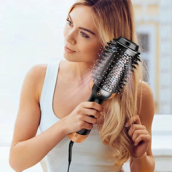 AG Store AG110 Luxe 3-in-1 Fohnborstel - Goud - Keramische Fohnborstels - Inclusief Travelbag, 12 Kleefrollen & 12 Haarclips - Ronde Borstel - 1000w - Krulborstel - Magic Brush - Lang/Kort/Stijl/Krullen Zwart 18 AG Store AG110 Luxe 3-in-1 Fohnborstel - Goud - Keramische Fohnborstels - Inclusief Travelbag, 12 Kleefrollen & 12 Haarclips - Ronde Borstel - 1000w - Krulborstel - Magic Brush - Lang/Kort/Stijl/Krullen Zwart - Afbeelding 18