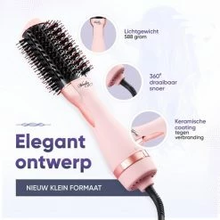 Vanilon 5-in-1 Föhnborstel - Ionische Multistyler - 1.000W - Black Friday 2022 - Krulborstel/Fohnborstel - Medium - Roze -Babyliss Shop 550x550 652