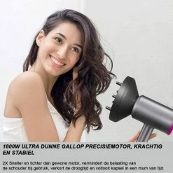 Merkloos Professionele F?hn Met Diffuser - F?hn - Ionische Haardroger Elektrisch - Haarf?hn - Krullen -Babyliss Shop 550x550 690