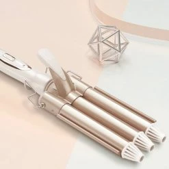 Merkloos Bibisun Wafeltang Deluxe - Wave Krultang - Wafeltang Haar - Golvenkrultang - Waver - Wavertang - Curling Iron - Hair Curler - Incl. Hitte Handschoen & 2 Haarklemmen - Beach Waves - Ros? Goud -Babyliss Shop 550x550 817