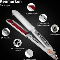 MowCare Steampod+ White Edition - Steampod - Stoom Stijltang - Infrarood - Stijltang -Babyliss Shop 550x555 13