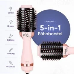 Vanilon 5-in-1 Föhnborstel - Ionische Multistyler - 1.000W - Black Friday 2022 - Krulborstel/Fohnborstel - Large - Roze -Babyliss Shop 550x555 2