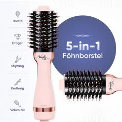 Vanilon 5-in-1 Föhnborstel - Ionische Multistyler - 1.000W - Black Friday 2022 - Krulborstel/Fohnborstel - Medium - Roze -Babyliss Shop 550x555 5