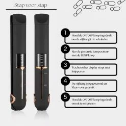 PH Goods® - Draadloze Mini Stijltang - Draadloos - Draagbaar - Oplaadbaar - Inclusief 2600mAh Powerbank Functie - Kleine Haar Stijltang - Hairstyler - Zwart -Babyliss Shop 550x556 14