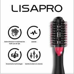 LisaPro PiProducts F?hnborstel - Krultang - Stijltang - F?hnborstel - Krulborstel - Anti Klit - Roze -Babyliss Shop 550x556 19