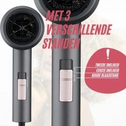 RYER Föhn Met Diffuser - 3 Standen - Ionic Hair Dryer - Opzetstukken Krullen 12 RYER Föhn Met Diffuser - 3 Standen - Ionic Hair Dryer - Opzetstukken Krullen -Babyliss Shop 550x556