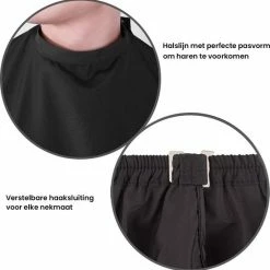 Merkloos Kapmantel ? Kappersmantel ? Waterbestendige Kapperscape ? Geschikt Voor Haren Knippen/Wassen/Verzorgen/Verven ? Thuis Of Salon - Voor Volwassenen En Kinderen ? 140 X 120 Cm ? Unisex ? Man/Vrouw - Zwart -Babyliss Shop 550x556 3