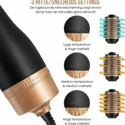GinnComm Magic Brush Föhnborstel - Krulborstel - Keramische Haarborstel Voor Volume En Drogen - 4 In 1 Multistyler Voor Elk Haartype - Volumizer - Goud -Babyliss Shop 550x561 2