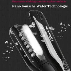 Swanliss® Swanliss Steam Plus Met Argan Olie - Stoom Stijltang - Zwart -Babyliss Shop 550x568 15