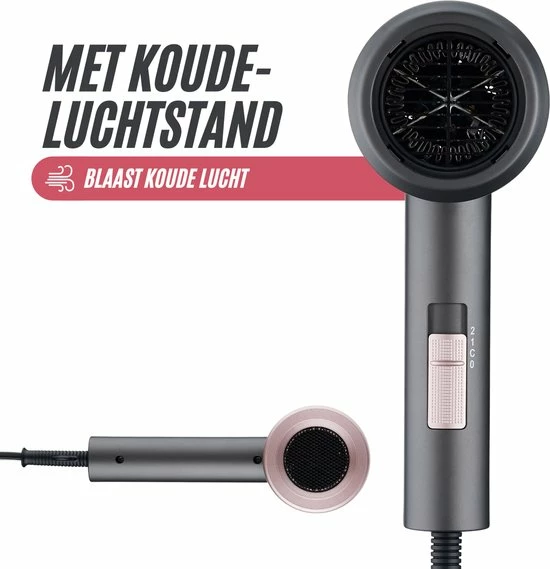 RYER Föhn Met Diffuser - 3 Standen - Ionic Hair Dryer - Opzetstukken Krullen 8 RYER Föhn Met Diffuser - 3 Standen - Ionic Hair Dryer - Opzetstukken Krullen - Afbeelding 8