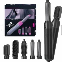 Merkloos Hairwrap | Multistyler | 5 IN 1 SET | Hetelucht F?hn | Airstyler | F?hnborstel | Hetelucht Borstel | Krulborstel | 5 In 1 Krultang | 5 In 1 Styler | Styling | Airwrap | Black | Airwrap Krultang | Airwrap Styler | Hairstyler | Haarstyler | Tiktok |