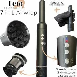 LETO? 7 In 1 Airwrap - Beste Airwrap & F?hn - F?hnborstel ? Krulborstel ? Krultang ? Stijlborstel ? Diffuser ? Multistyler ? Airwrap - Upgrade Van De 5 In 1 Airwrap - Gratis Hitte Handschoen