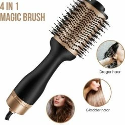 GinnComm Magic Brush Föhnborstel - Krulborstel - Keramische Haarborstel Voor Volume En Drogen - 4 In 1 Multistyler Voor Elk Haartype - Volumizer - Goud -Babyliss Shop 550x580