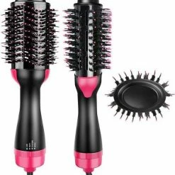 Merkloos 3-in-1 Multistyler - Zwart / Roze - F?hnborstel / Krultang / Stijltang - Borstel - Keramisch - Drogen & Stylen -Babyliss Shop 550x582 1