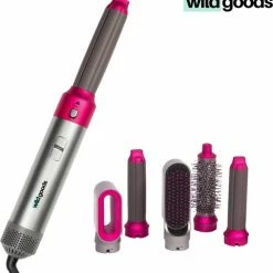 Wild Goods? Airwrap - Styler - Hairwrap - Styling - Airstyler - Krultang - Multistyler - Trendy Airstyler - 5 In 1 Krultang - Haardroger - Reisfohn - 5 In 1 Haarstyler - Sinterklaas Cadeautjes - Kerstcadeau Voor Vrouwen - Kerst Cadeau