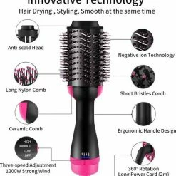 Merkloos 5 In 1 Elektrische Haarborstel - Krultang - Stijltang - Föhn - Volumizer - Haardroger - Borstel - Stijl & Krullend Haar - 1000W -Babyliss Shop 550x583 8