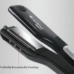 Swanliss® Swanliss Steam Plus Met Argan Olie - Stoom Stijltang - Zwart -Babyliss Shop 550x587 11