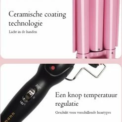 Tollmann - Wafeltang - Wave Krultang - Golven - 25mm Zwart/goud - Krultang - Krullen - Festival -Babyliss Shop 550x587 12