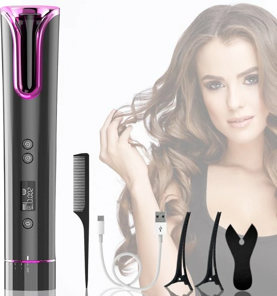 MoreWomen? Automatische Krultang - Draadloze Krultang - 150?C-200?C - Oplaadbaar & Met Opzetstukken 4 MoreWomen? Automatische Krultang - Draadloze Krultang - 150?C-200?C - Oplaadbaar & Met Opzetstukken - Afbeelding 4