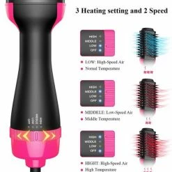 Merkloos 3-in-1 Multistyler - Zwart / Roze - F?hnborstel / Krultang / Stijltang - Borstel - Keramisch - Drogen & Stylen -Babyliss Shop 550x589 7