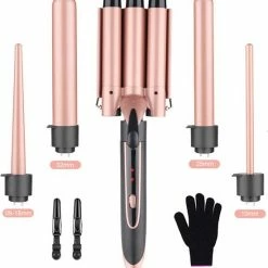 Np-products Np Products - Wafeltang - 5 In 1 Krultang Set - Krullen - Keramisch - Keramische Krultang - Krulspelden - Lang Haar - Kort Haar - Haar - Opzetstukken -