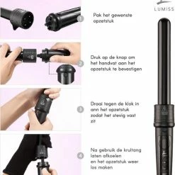Lumiss Sublime Pro 5 In 1 Keramische Tourmaline Krultang - Holding Spray - Haarkruller - 5 Opzetstukken -Babyliss Shop 550x596 4