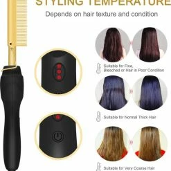 Merkloos 2 In 1 Elektrische Haarkam Deluxe – Stijlborstel – Mannen & Vrouwen – Kam – Stijlkam – Elektrische Kam – Hot Comb – Baardstijler – Baardkam – Elektrische Haarborstel – Magic Brush – Moederdagtip -Babyliss Shop 550x599 4