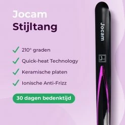 Jocam - Stijltang En Krultang - Keramische Coating - Automatische Temperatuur - Zwart -Babyliss Shop 550x607