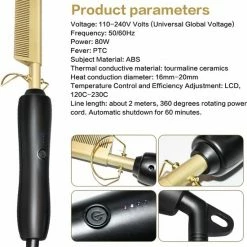 Merkloos Shasim - Stijltang- Straightening Heat Pressing Comb Brush For Woman / Man / Wig -Adjustable Temperature Professionele Elektrische Haar Kam -Babyliss Shop 550x607 4